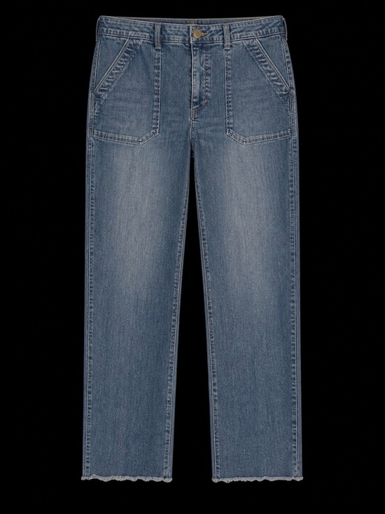 Democracy Pants - Democracy sailor pocket style jeans, women’s size 12,  blue wash. Raw hem.